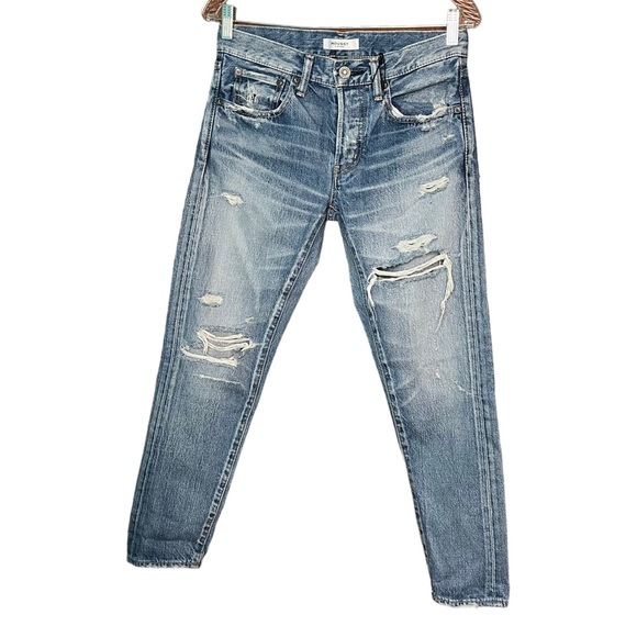 Moussy Vintage Women's Blue Cotton Bowie Slim Tapered Jeans Pants Size 26